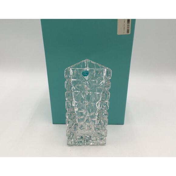 Tiffany & Company Sierra Rock Triangular Crystal Bud Vase 7.5" in Box - Picture 4 of 10